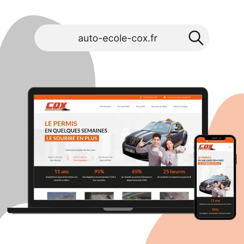 image de création du site internet à Sarrebourg pour l'auto école Cox